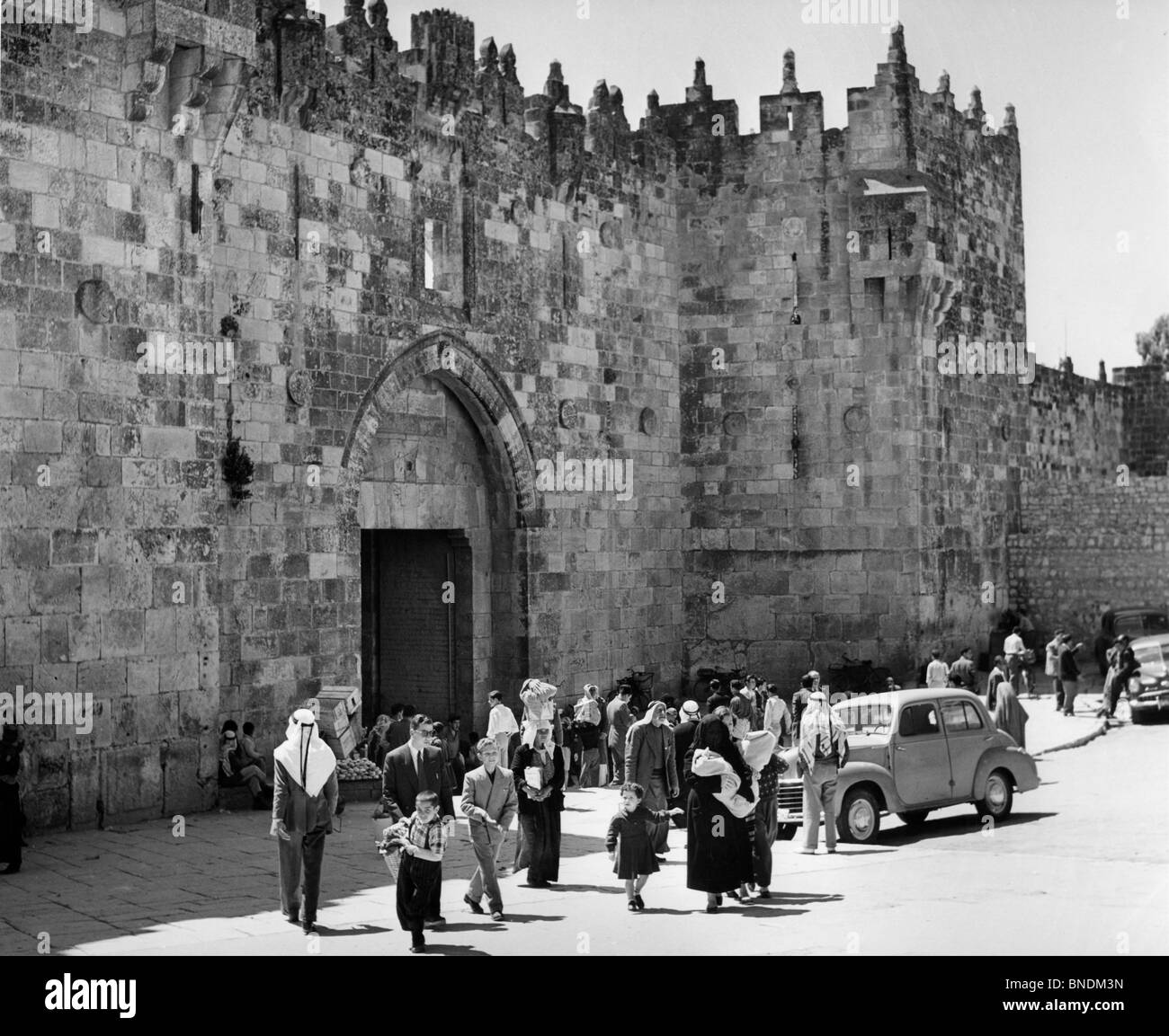Porta di Damasco Gerusalemme Israele Foto Stock