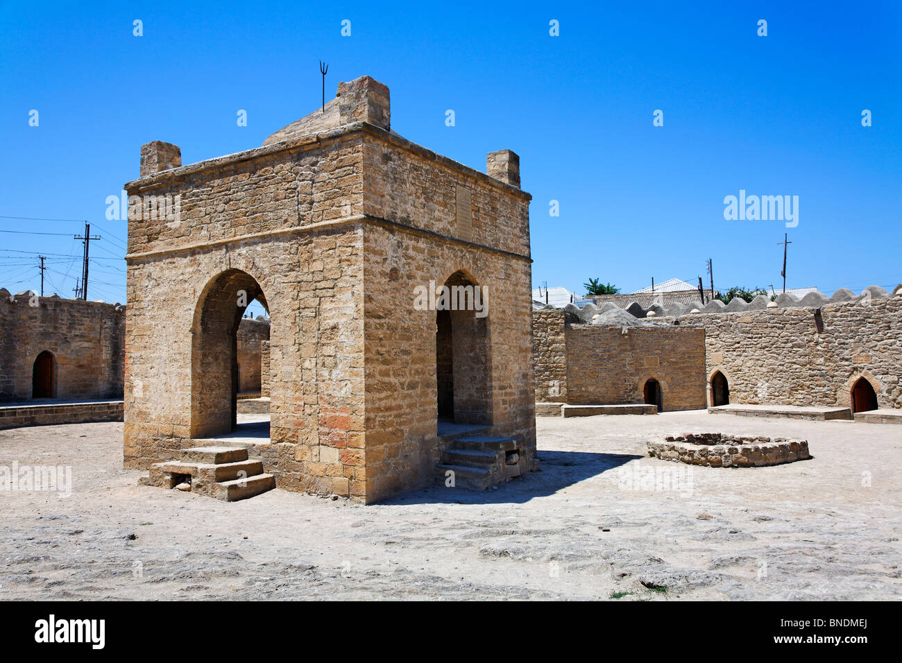 Il Atesgah Zoroastriana Fire tempio, Suraxani, Azerbaigian Foto Stock