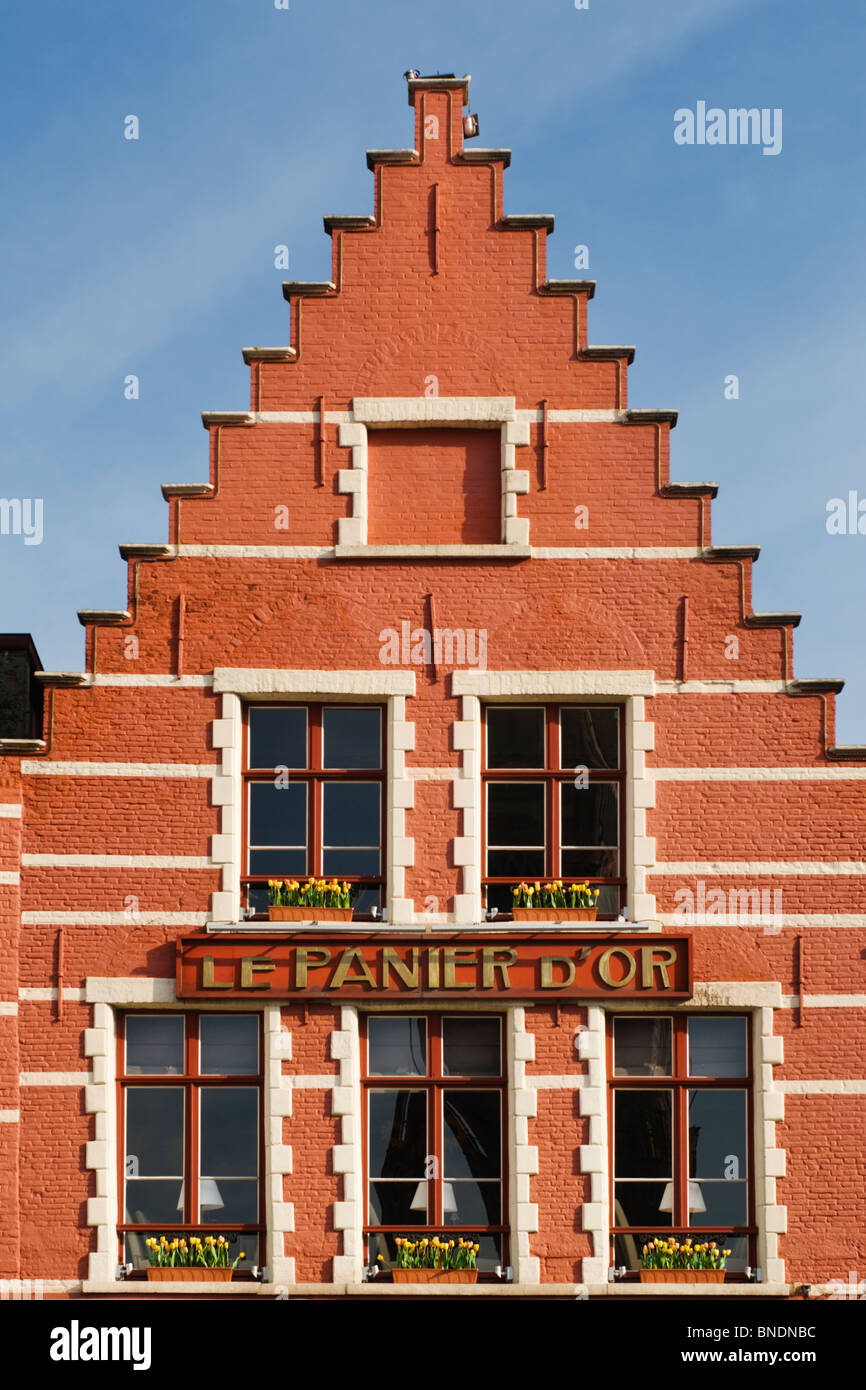 Belgio, Bruges, casa a capanna, la piazza del mercato, Brugge Markt Foto Stock