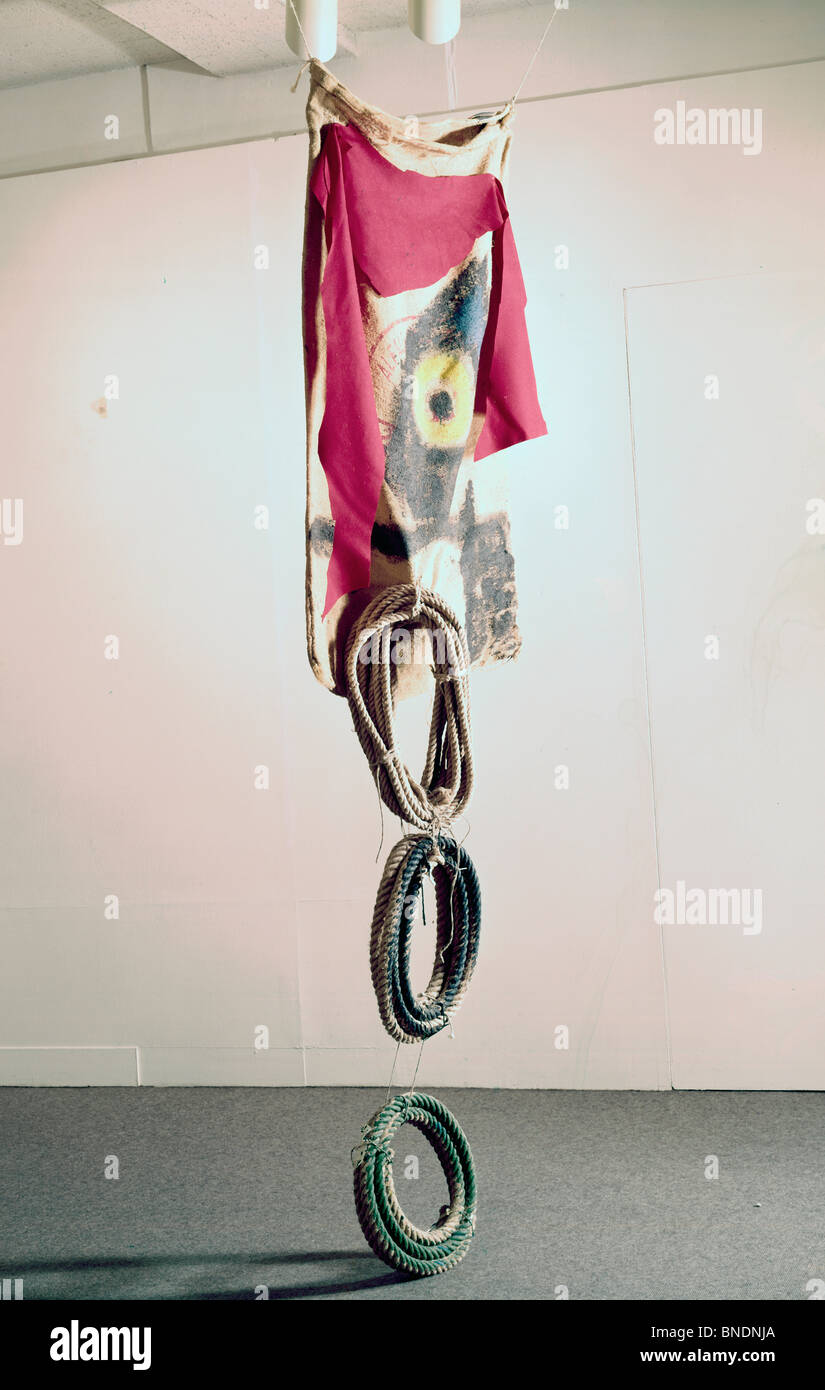 Scultura astratta con fune di Joan Miro, 1893-1983 Foto Stock