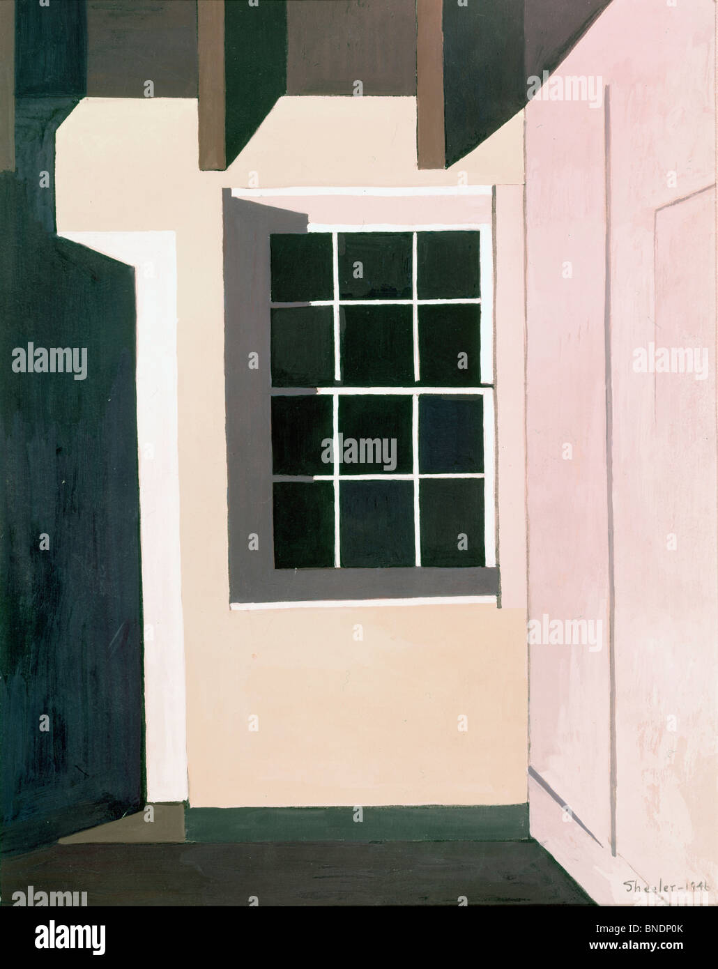 La parete gialla da Charles Sheeler, tempera, 1946, 1883-1965, STATI UNITI D'AMERICA, Washington D.C., Corcoran Gallery of Art Foto Stock