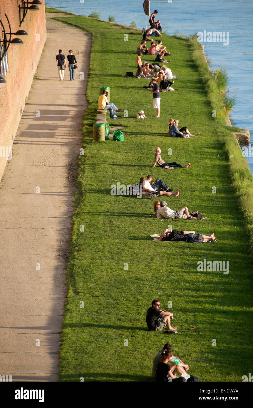 Garonna, a Tolosa, Francia Foto Stock