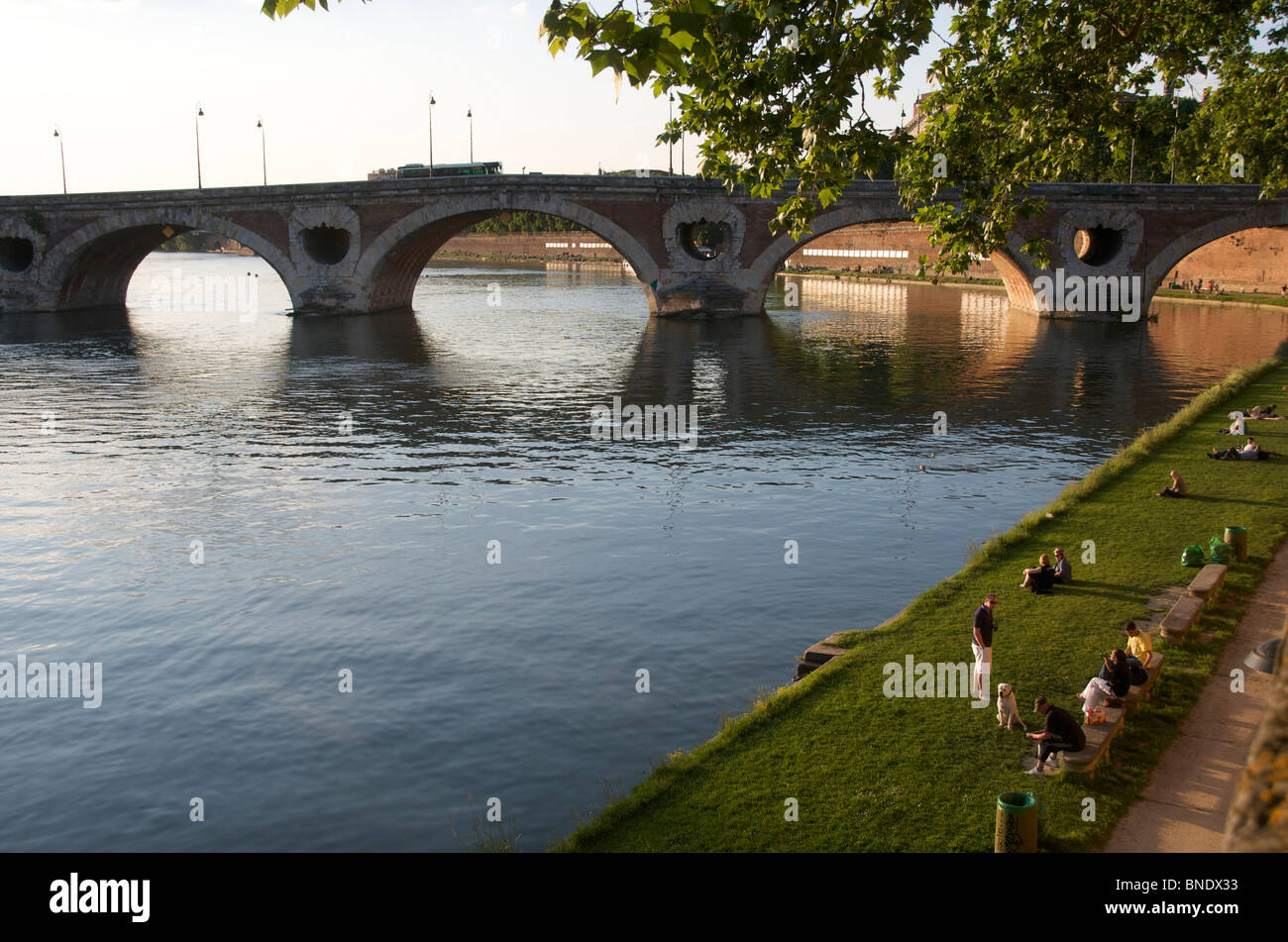 Garonna, a Tolosa.Francia Foto Stock