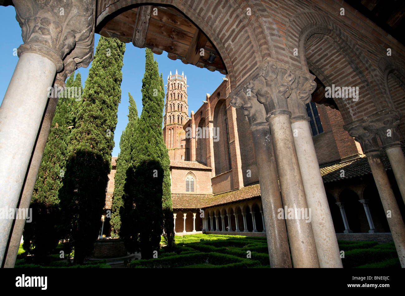 Tolosa. Il chiostro della Couvent des Jacobins , Haute-Garonne, Occitanie, Francia, Europa Foto Stock