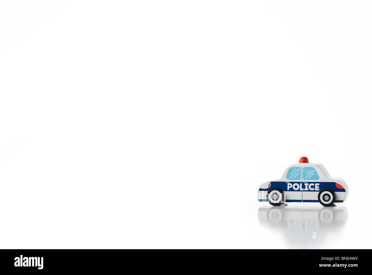 Un giocattolo auto della polizia. Foto Stock