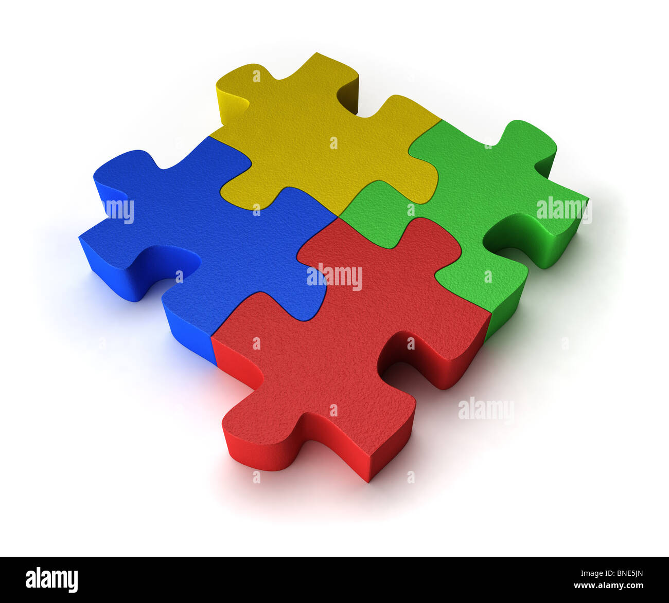 Quattro pezzi di un puzzle Foto Stock