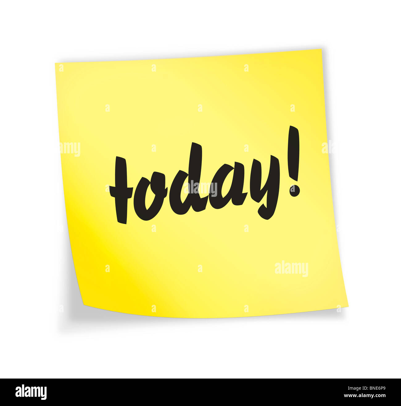 Bigliettino giallo "oggi", 3d'illustrazione Foto Stock