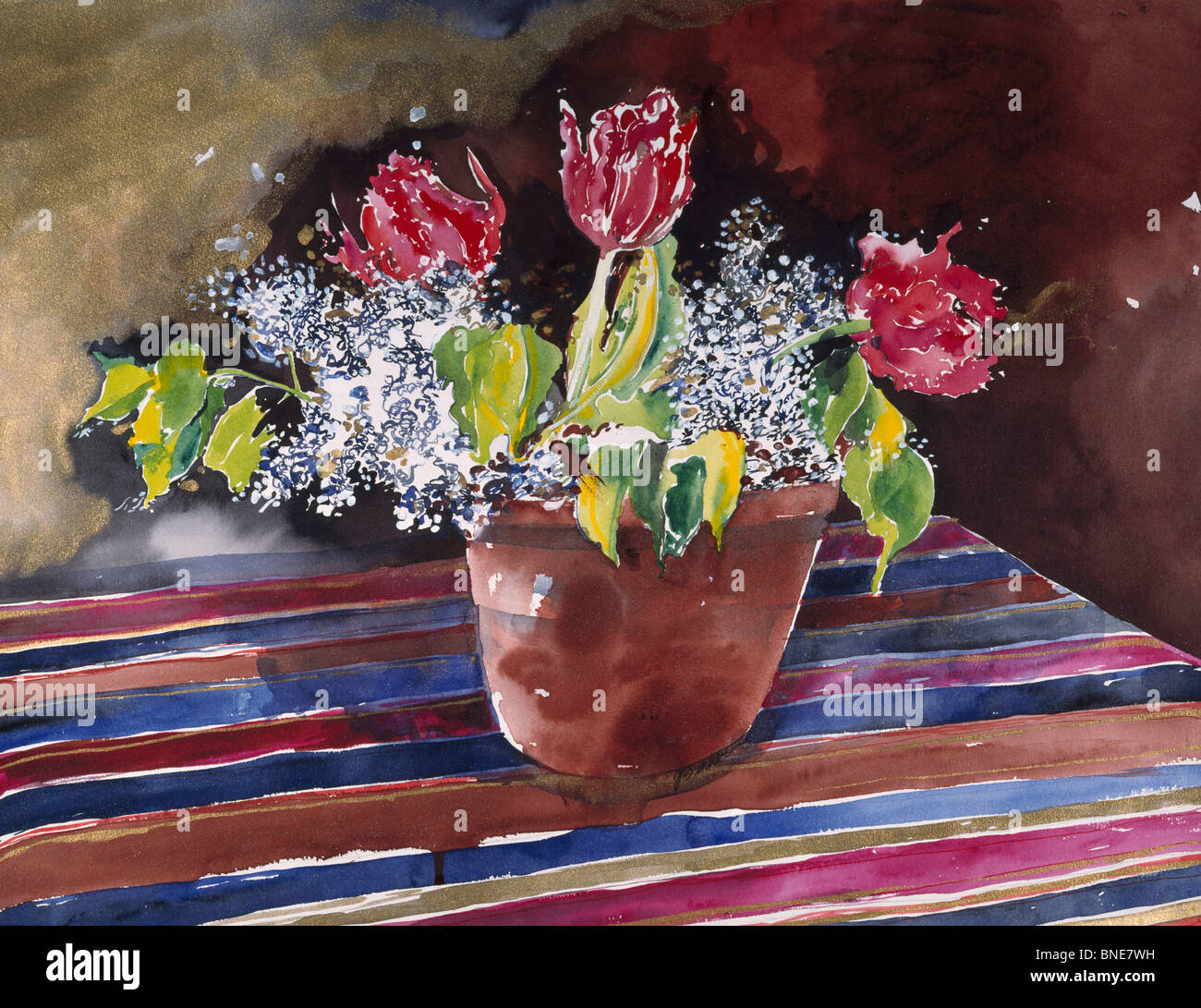 Vaso di fiori, Sante Fe, da Giovanni Bunker, mixed media, 1989, XX secolo Foto Stock
