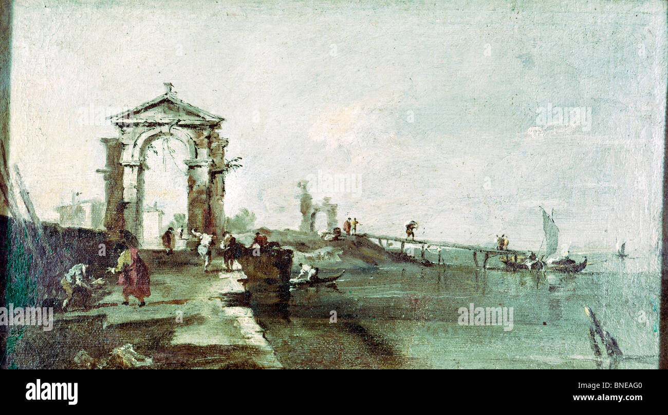 In scena a Venezia da Francesco Guardi, 1712-1793 Foto Stock