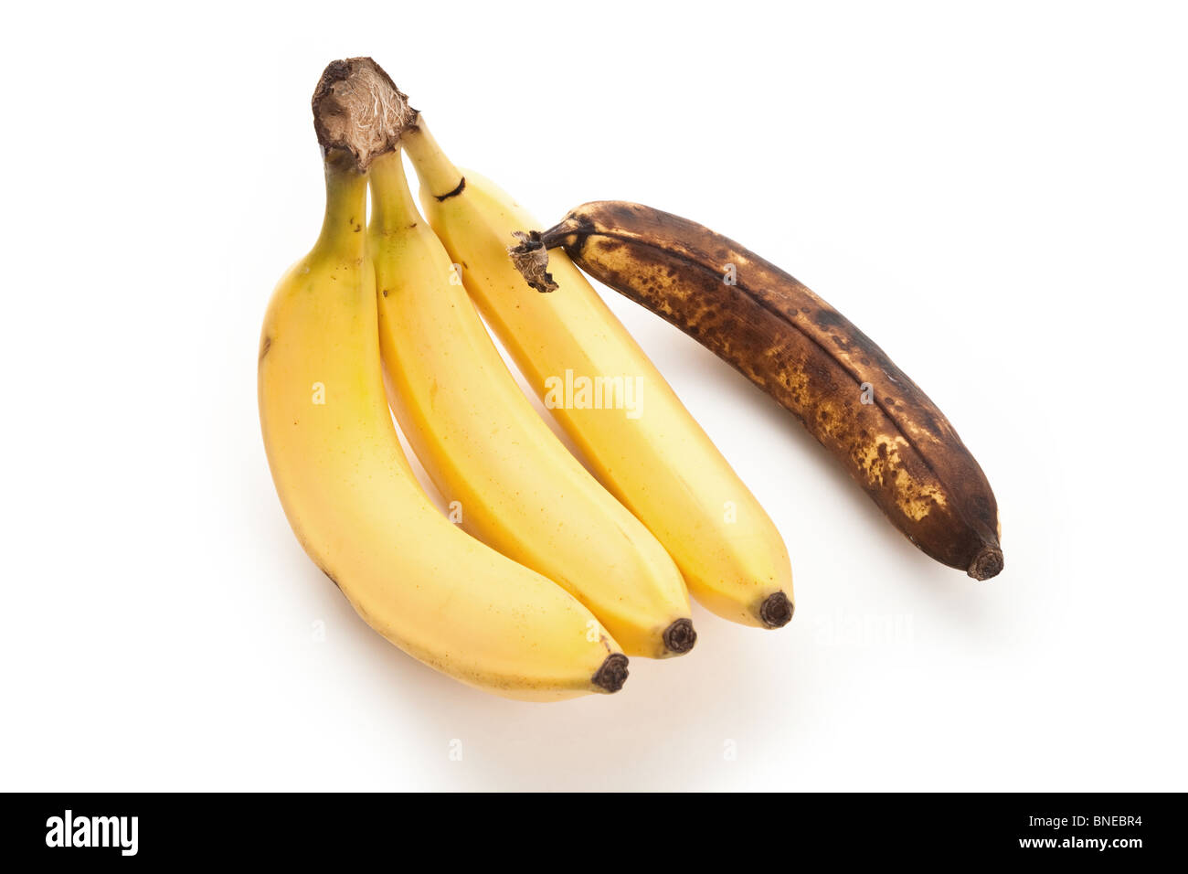 Bene e male Banana, close up Foto Stock