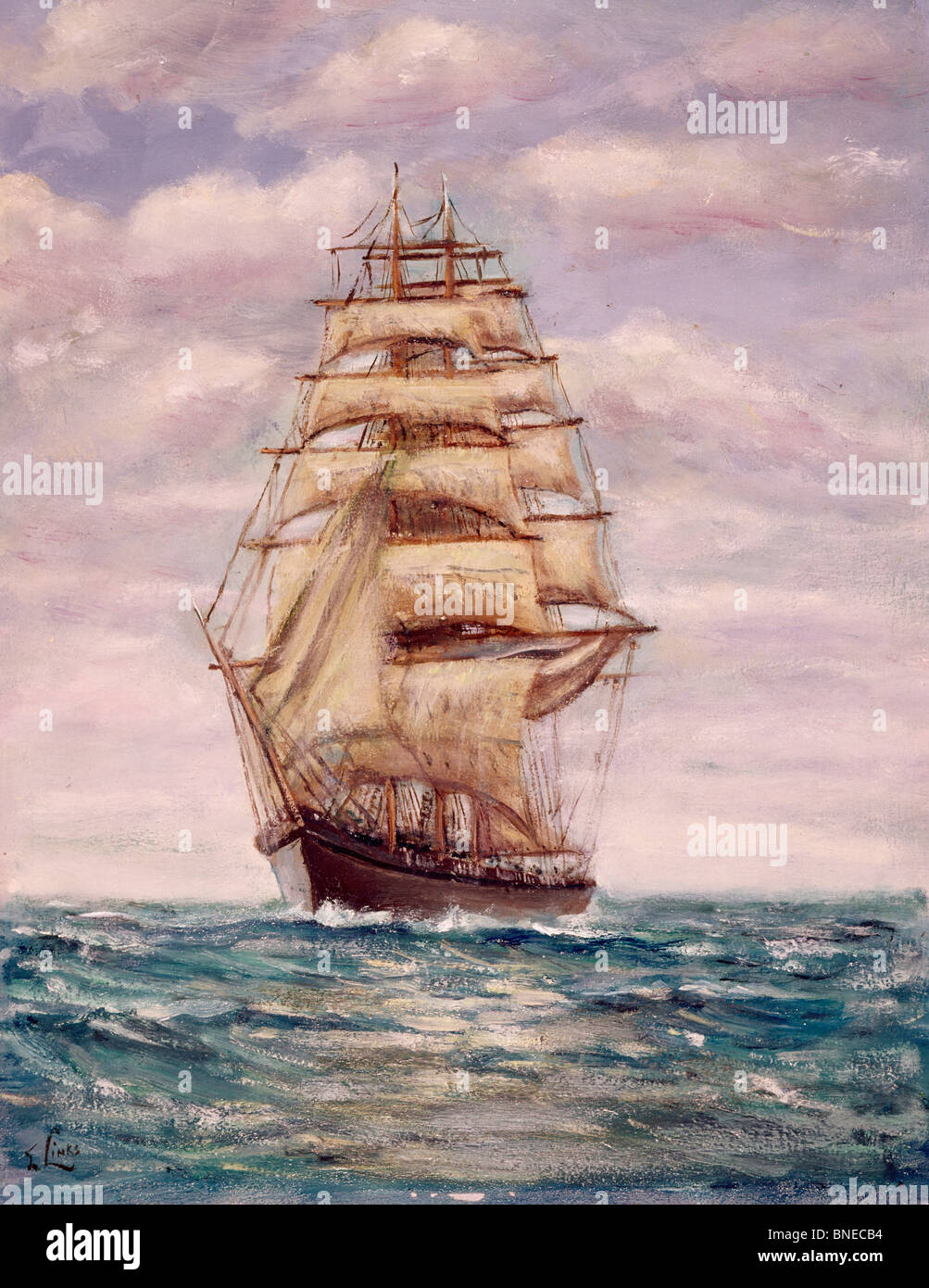 Nave a vela da Giuseppe Links, xx secolo Foto Stock