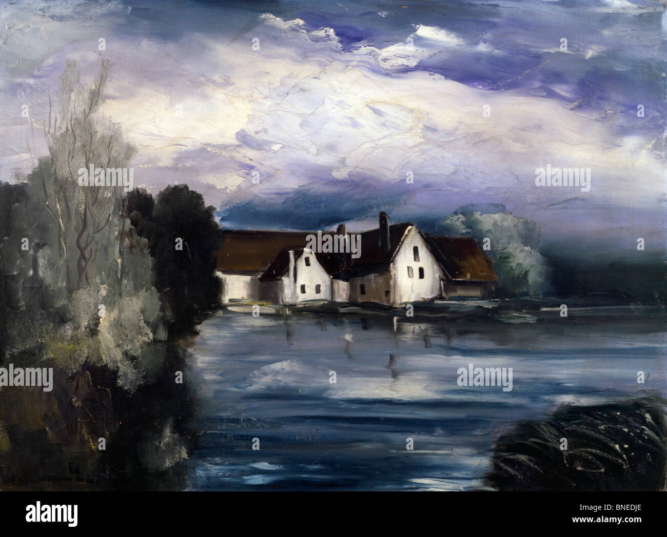 Maisons Bord de L'eau, Vlaminck, Maurice de (1876-1958/Francese) Foto Stock