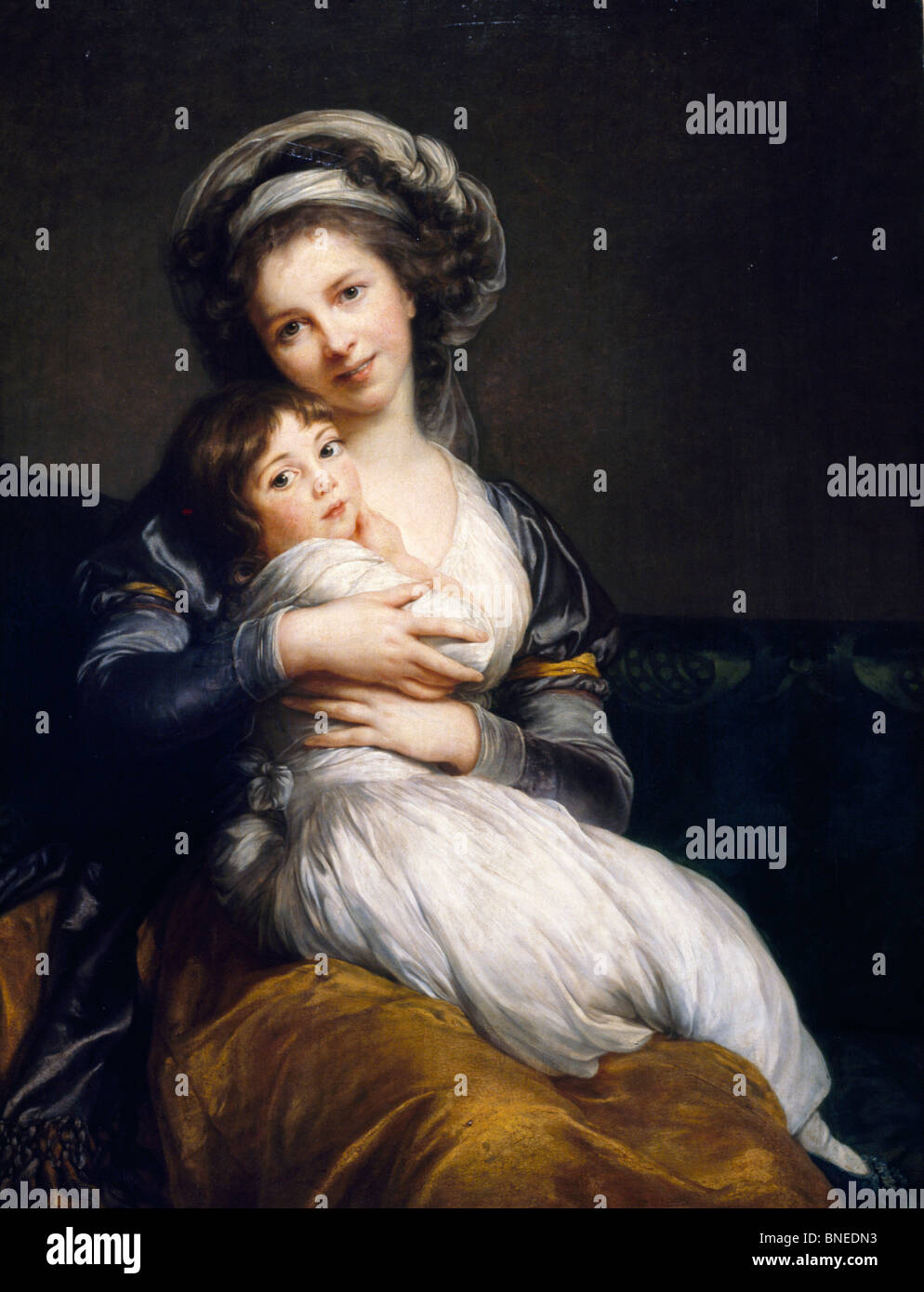 Vigee lebrun e sua figlia Jeanne Lucie Louise, da Elisabeth Louise Vigee Le Brun 1755-1842, Francia, Parigi Musee du Louvre Foto Stock