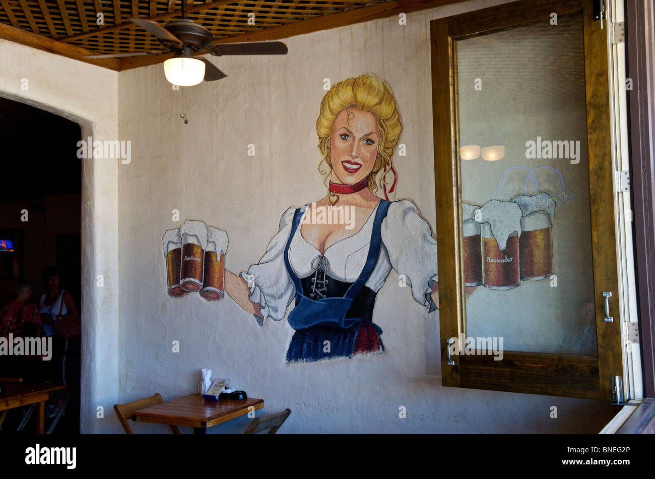 Auslander Biergarten e ristorante Hill Country Fredericksburg, Texas, Stati Uniti d'America Foto Stock