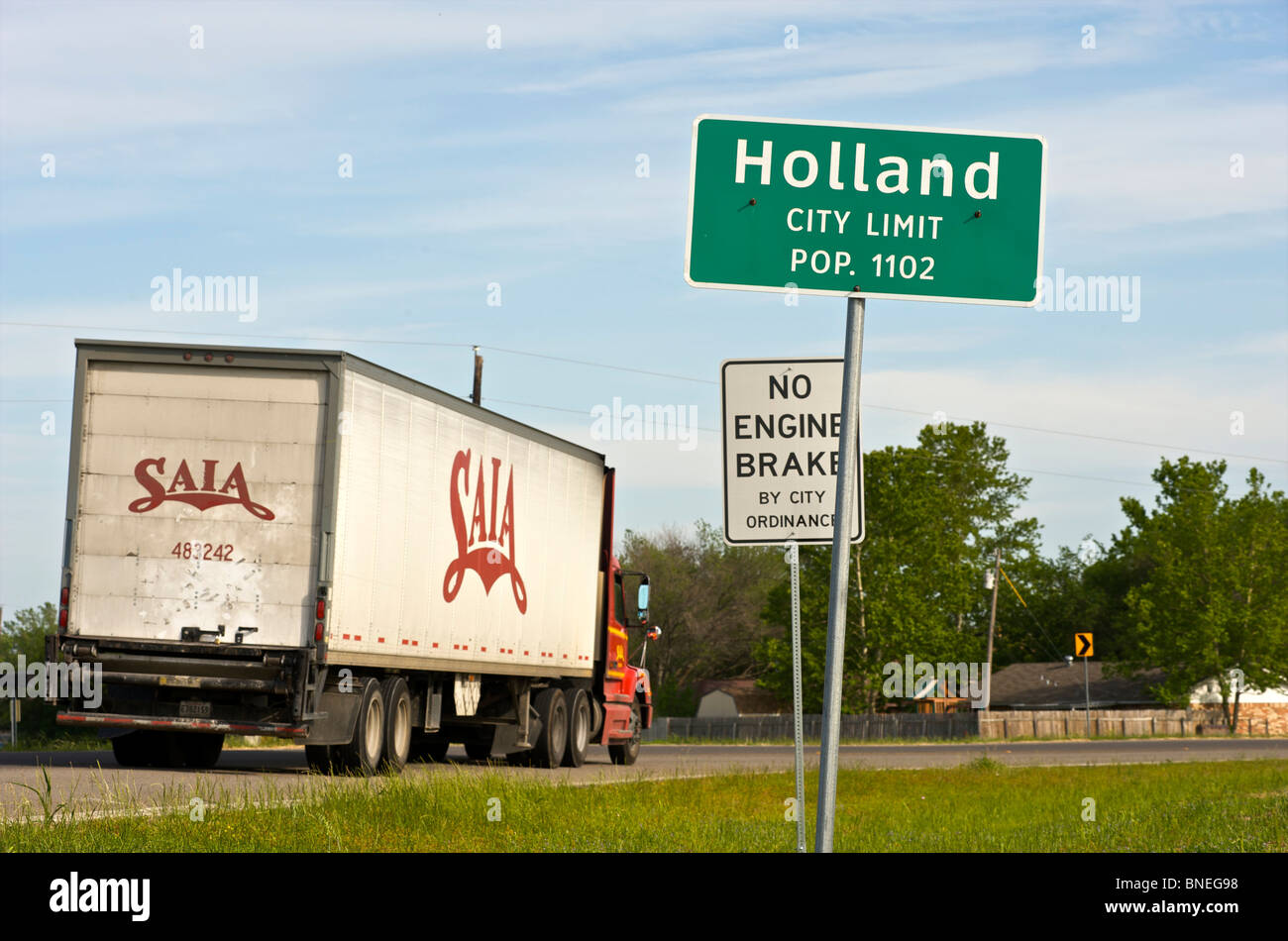 Città segno Limite, Olanda, Texas, Stati Uniti d'America Foto Stock
