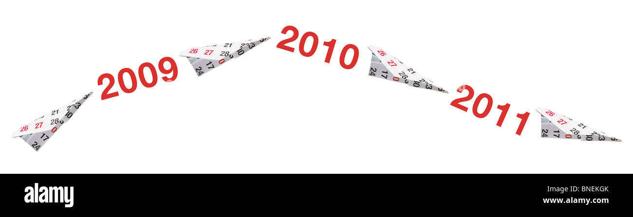 Calendario piani di carta Foto Stock