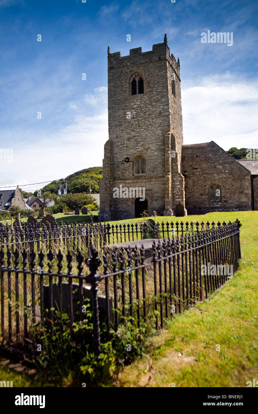 Regno Unito Galles, Gwynedd, Lleyn Peninsula, Llanengan, St Engan la chiesa parrocchiale Foto Stock