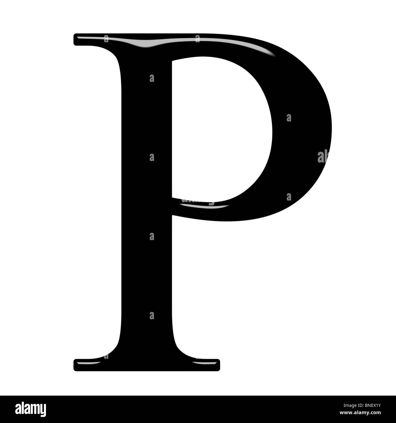 3d lettera greca Rho Foto Stock