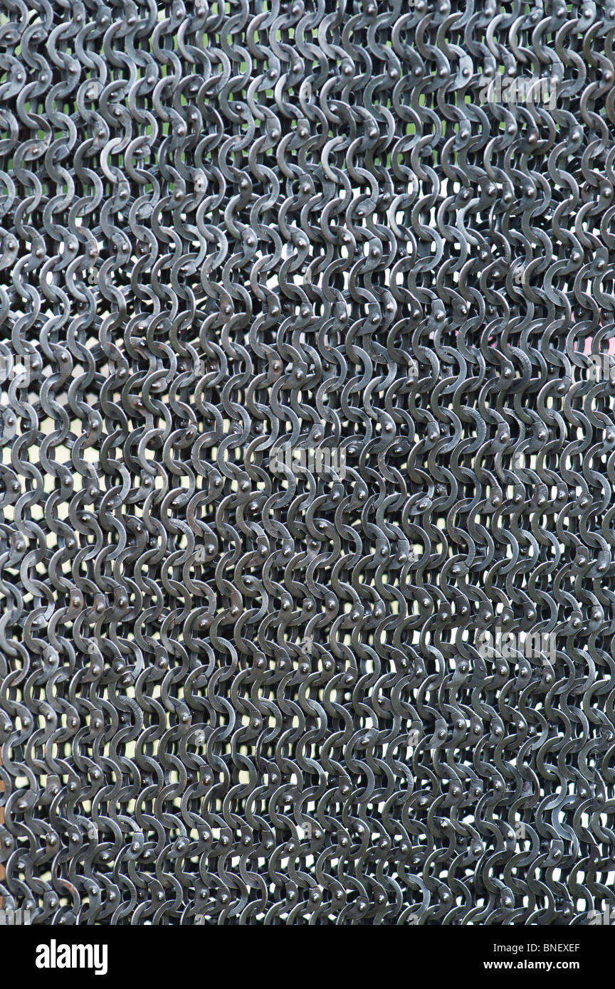 Mail a catena. Parte di un cavalieri medievali armor Foto Stock