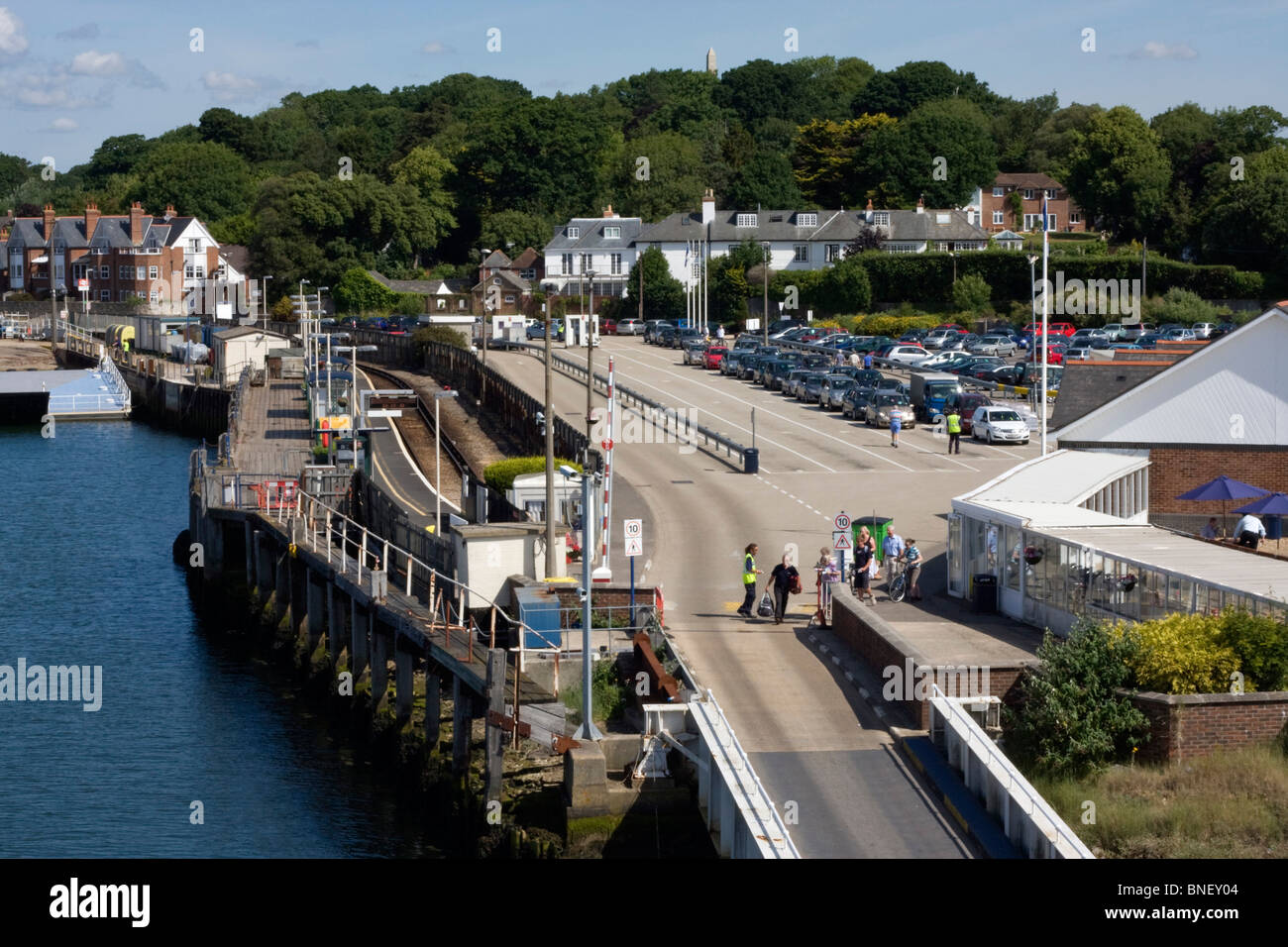 Ferry Terminal a Lymington, Hampshire, Regno Unito Foto Stock