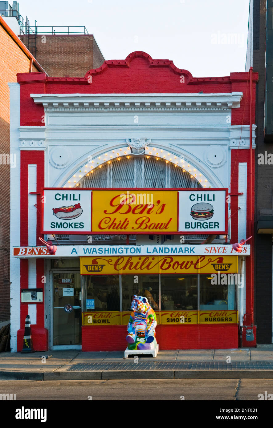 Ben's Chili Bowl, a Washington DC dal punto di riferimento degli anni sessanta. Foto Stock