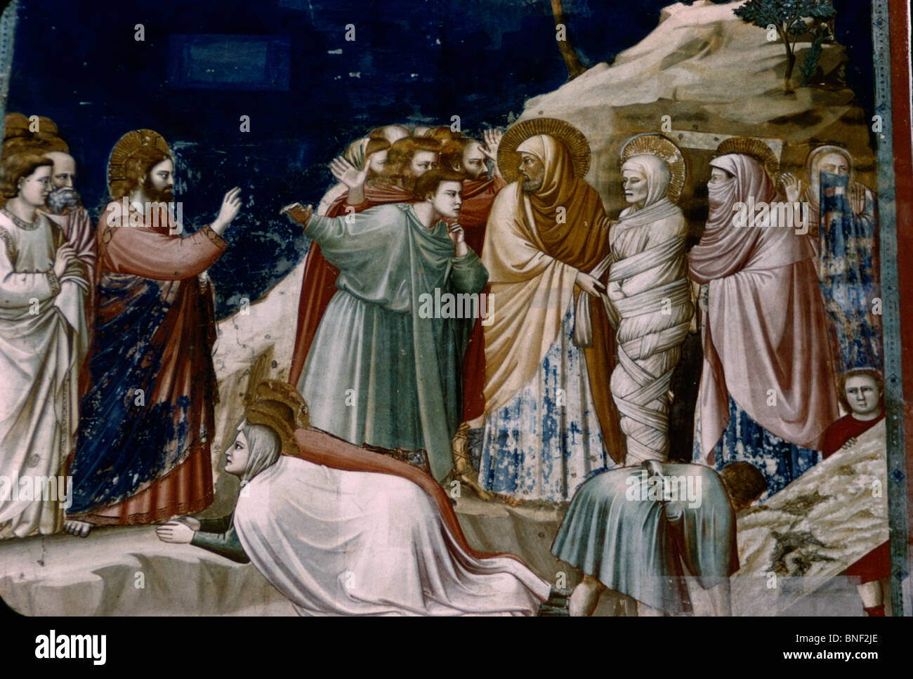 Lazzaro sollevato da Giotto, (circa 1266-1337) Foto Stock