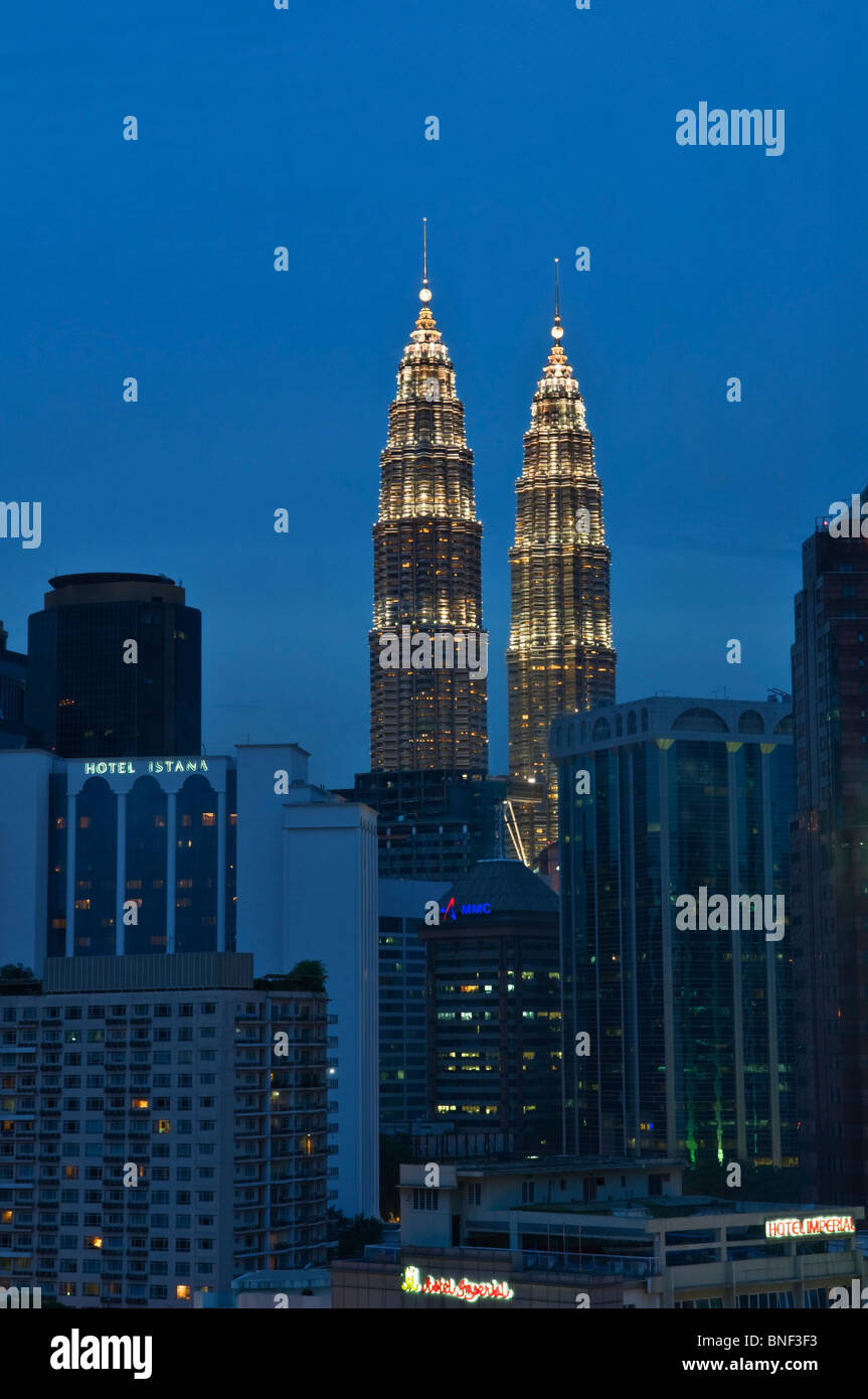 Torri Petronas di Kuala Lumpur in Malesia Foto Stock