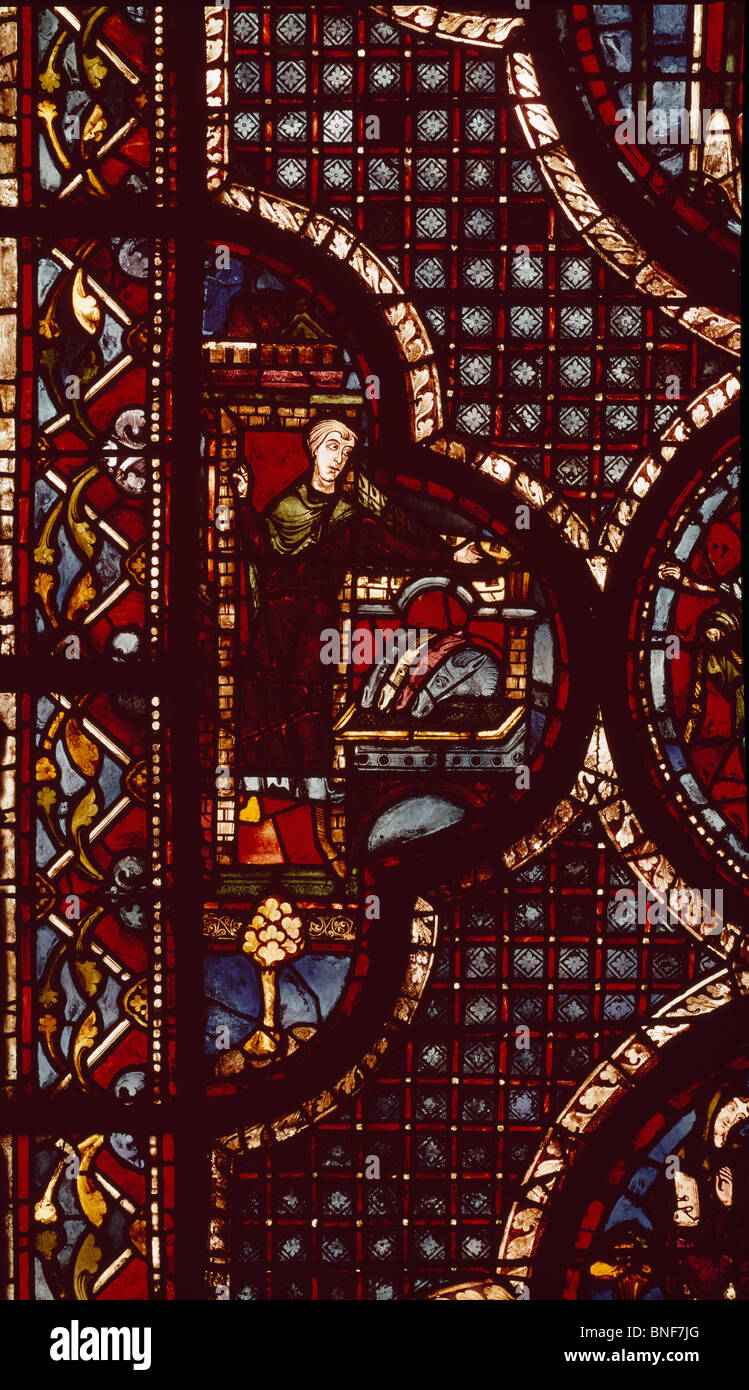 Francia, Chartres, la cattedrale di Chartres, vetrate Foto Stock