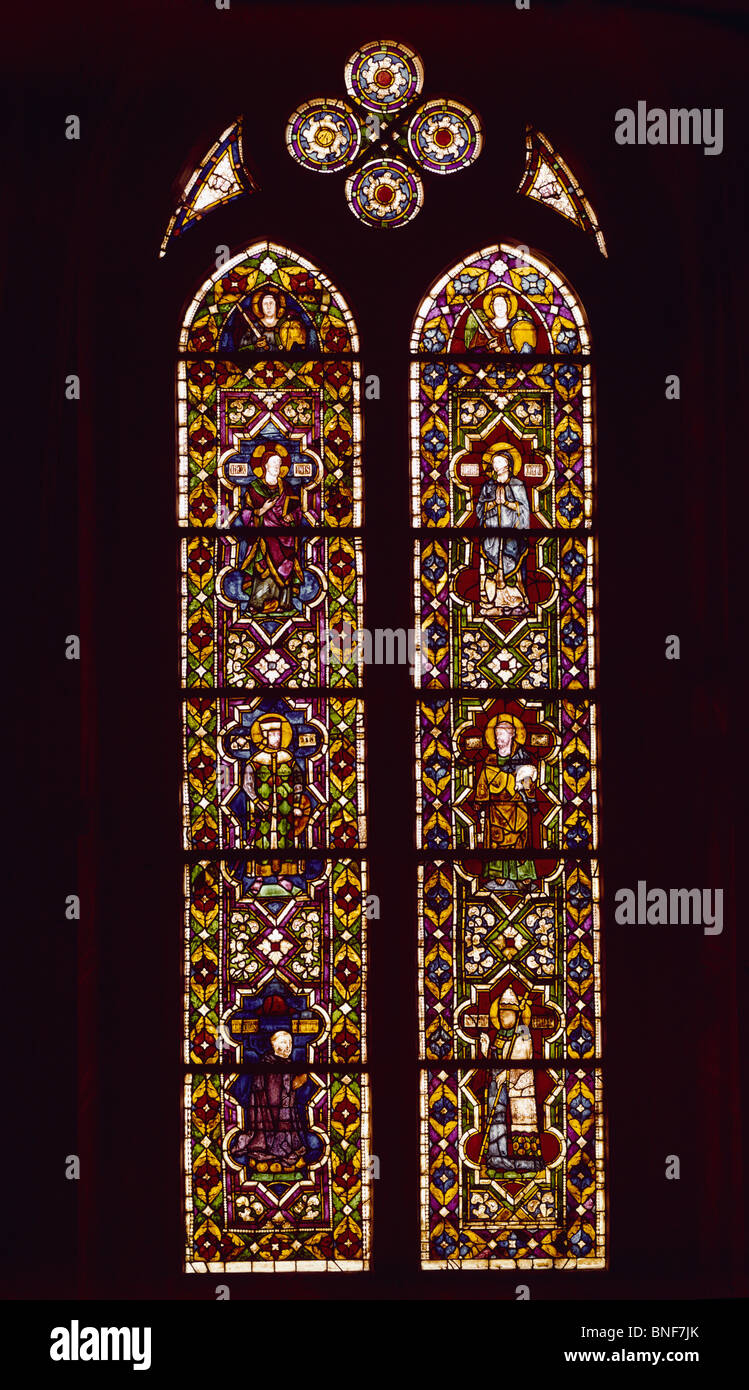 Francia, Chartres, la cattedrale di Chartres, vetrate, Santi Foto Stock