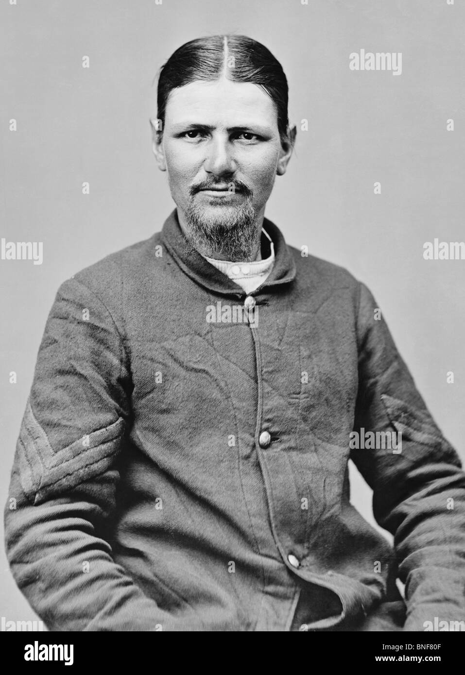 Il sergente Boston Corbett (1832 - c1894) - l'Unione soldato dell'esercito che fatalmente shot John documento Wilkes Booth (Abramo Lincoln's assassin). Foto Stock