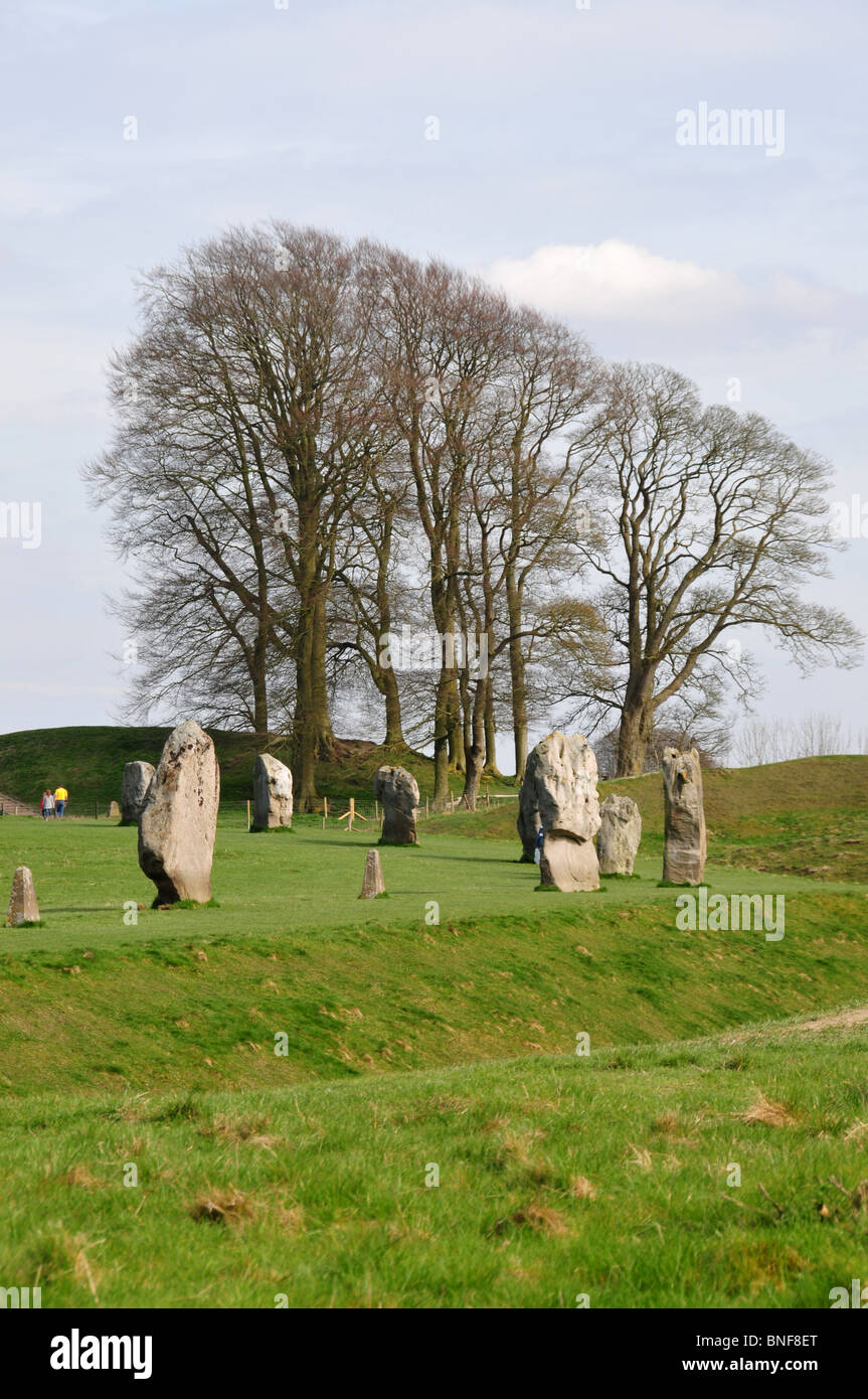Neolitico pietre permanente, Avebury, Wiltshire Foto Stock