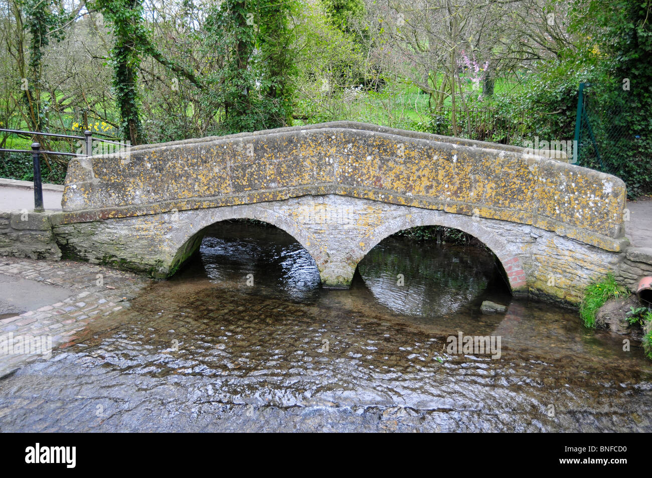 Ponte sul Fiume Avon a Lacock, Wiltshire Foto Stock