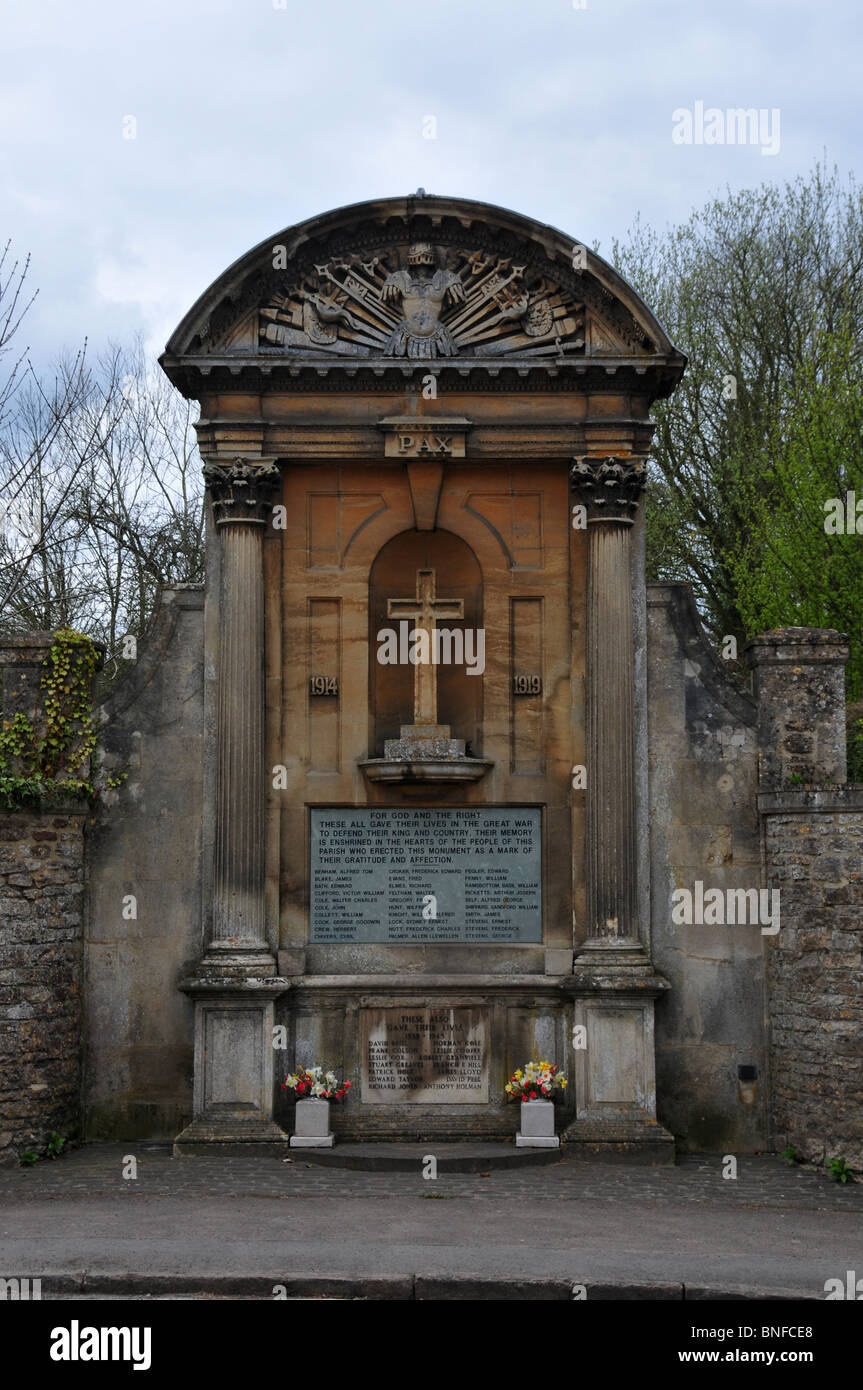 War Memorial, Lacock, Wiltshire Foto Stock