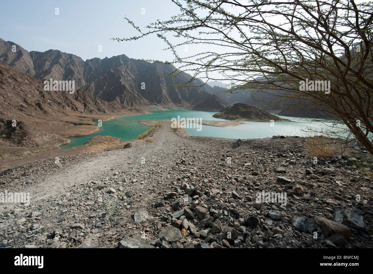 Hatta Dam, Dubai, Emirati arabi uniti Foto Stock