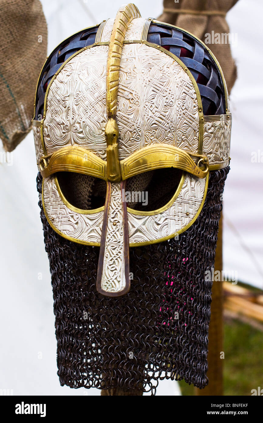 Anglo-Saxon casco replica Foto Stock