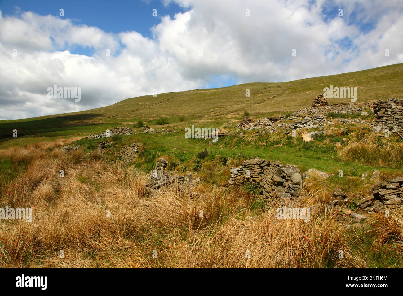 Le rovine di Thursbitch,parco nazionale di Peak District,Cheshire, Inghilterra, Regno Unito. Foto Stock