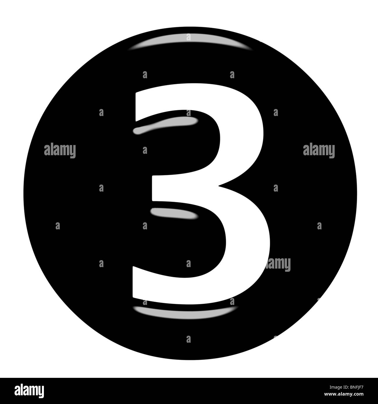 3d incorniciato numero 3 Foto Stock