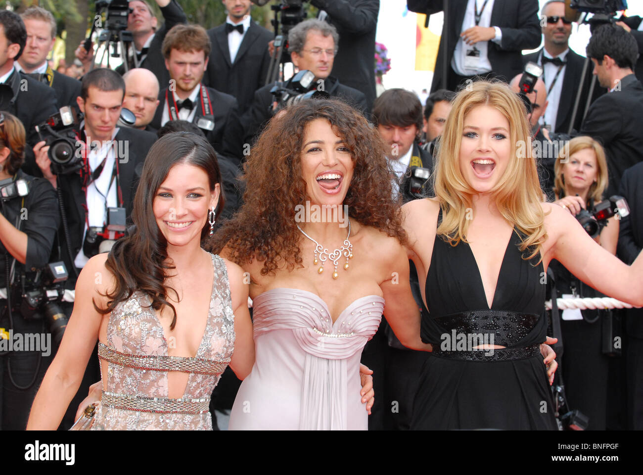 Afef jnifen, Doutzen Kroes, Evangeline Lilly, in festival di Cannes Foto Stock