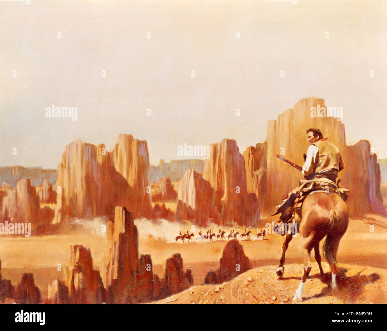 Cowboy a cavallo Foto Stock