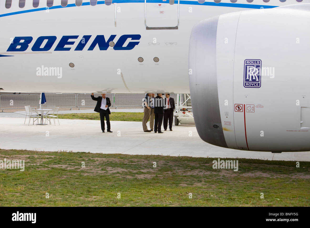 Boeing 787 Dreamliner & Rolls Royce motore Foto Stock