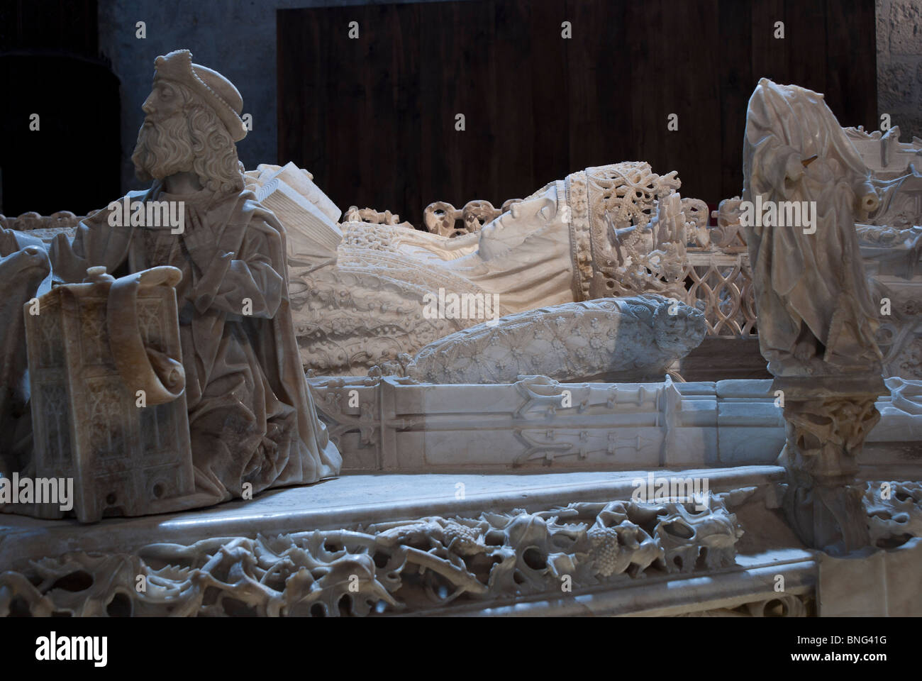 Sepultura de la Reina Isabel de Portugal en la Cartuja de Miraflores Foto Stock