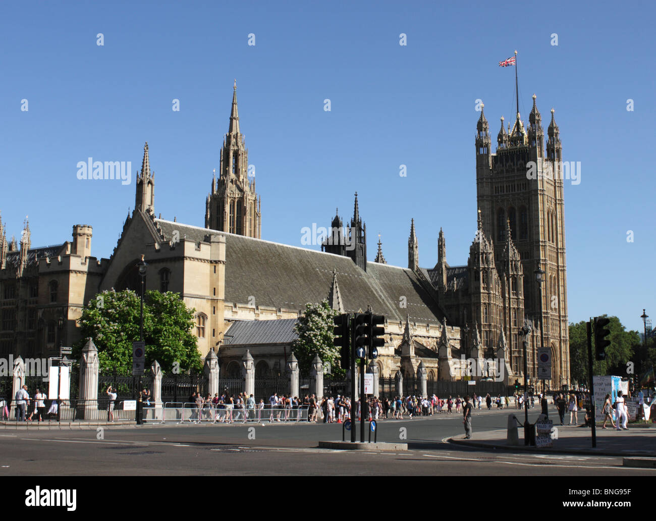 La piazza del Parlamento Westminster London estate 2010 Foto Stock