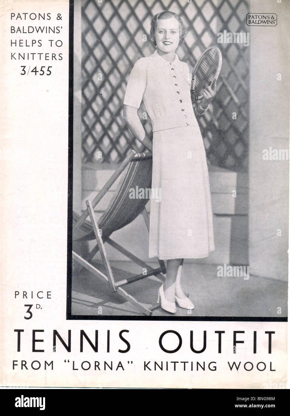 Paton & Baldwins pattern per la maglia vestito da tennis Foto Stock