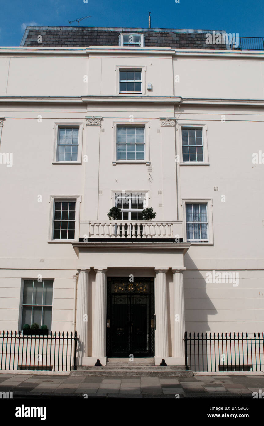 Residenza georgiana, Belgrave Place, London, SW1, Regno Unito Foto Stock