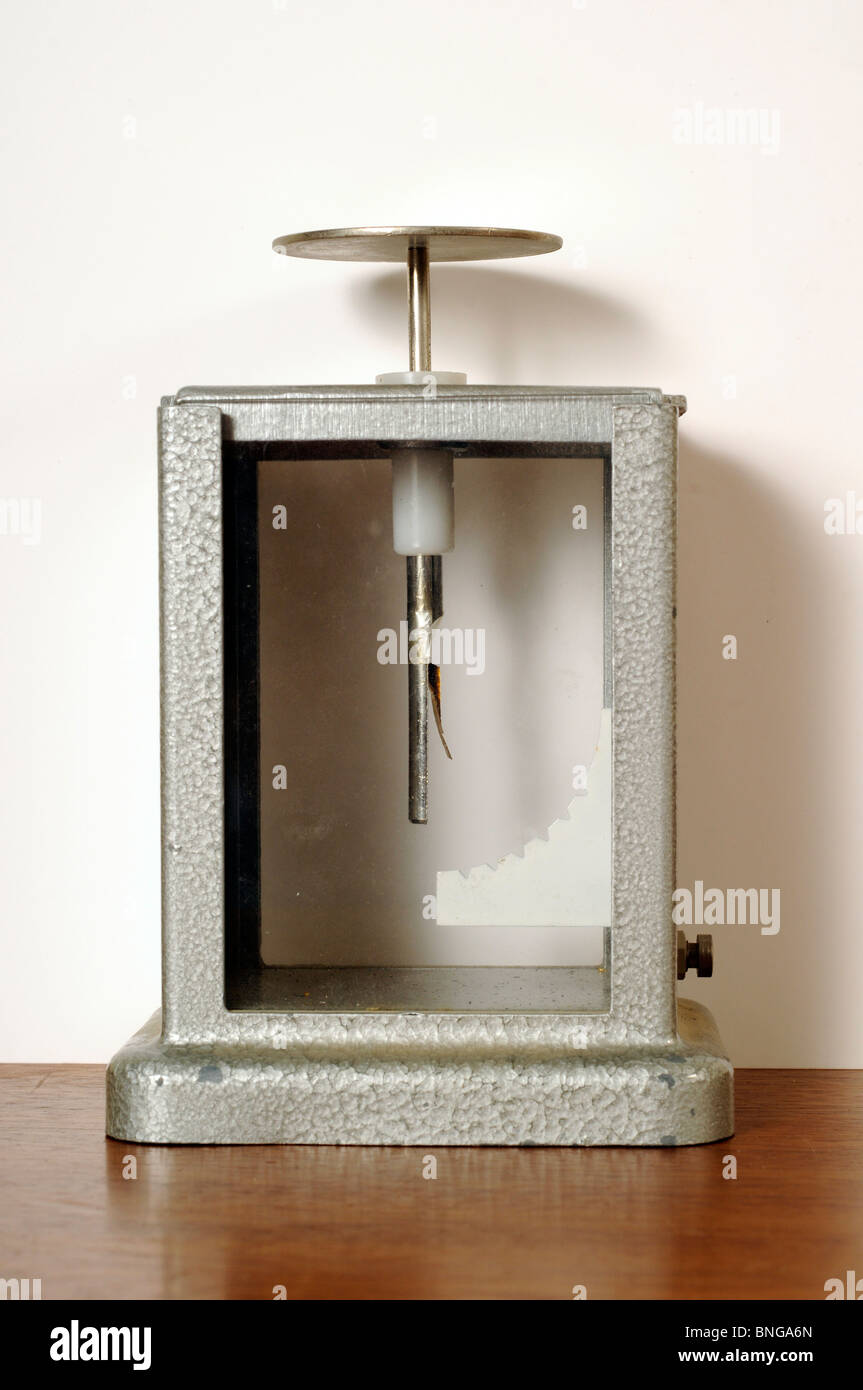 Registrazioni non addebitate foglia oro Electroscope Foto Stock