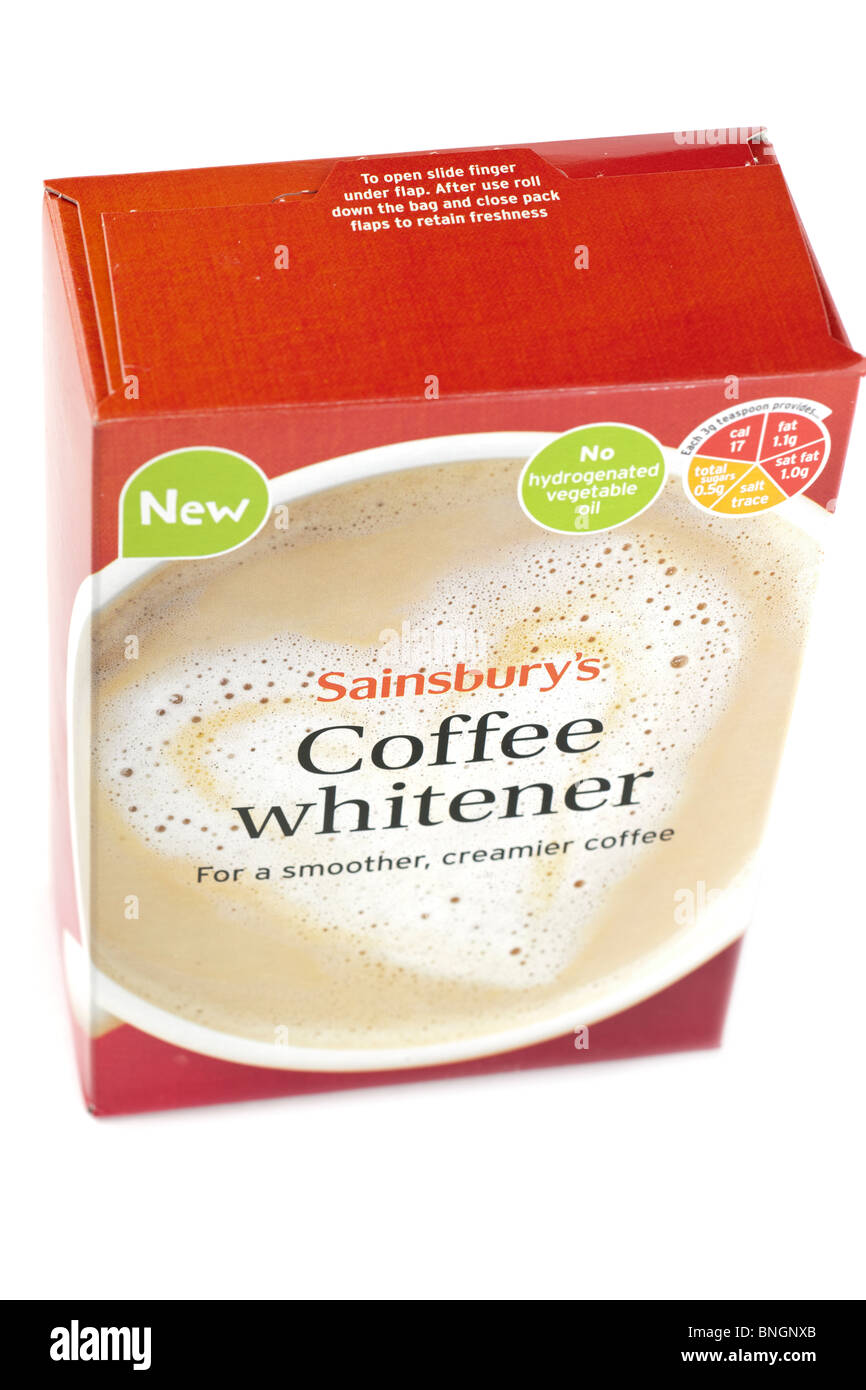 Scatola di Sainsbury's sbiancante di caffè Foto Stock