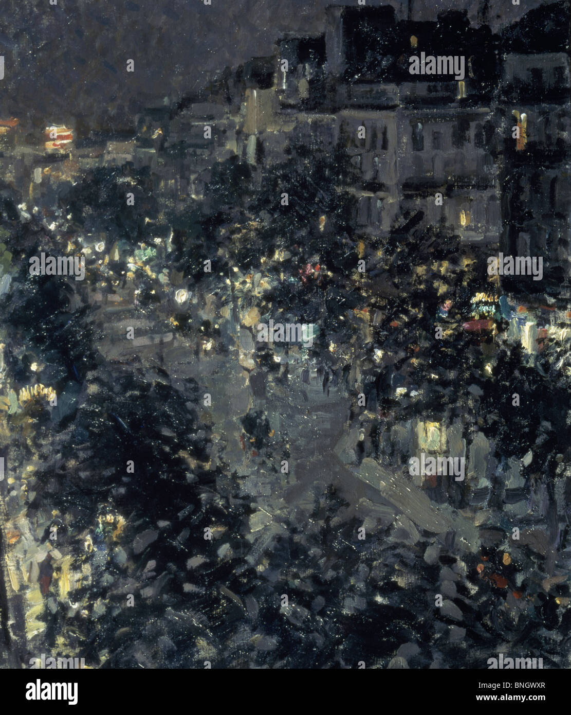 Francia Parigi Parigi di notte Boulevard des Italiens da Konstantin Korovin olio su tela (1861-1939) Russia Tretyakov di Mosca Foto Stock