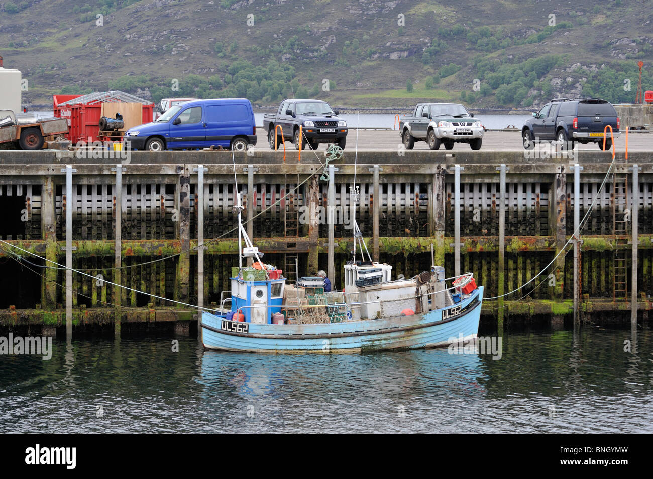 Aragosta barca da pesca 'Serene' a Ullapool Harbour. Ullapool, Ross and Cromarty, Scotland, Regno Unito, Europa. Foto Stock