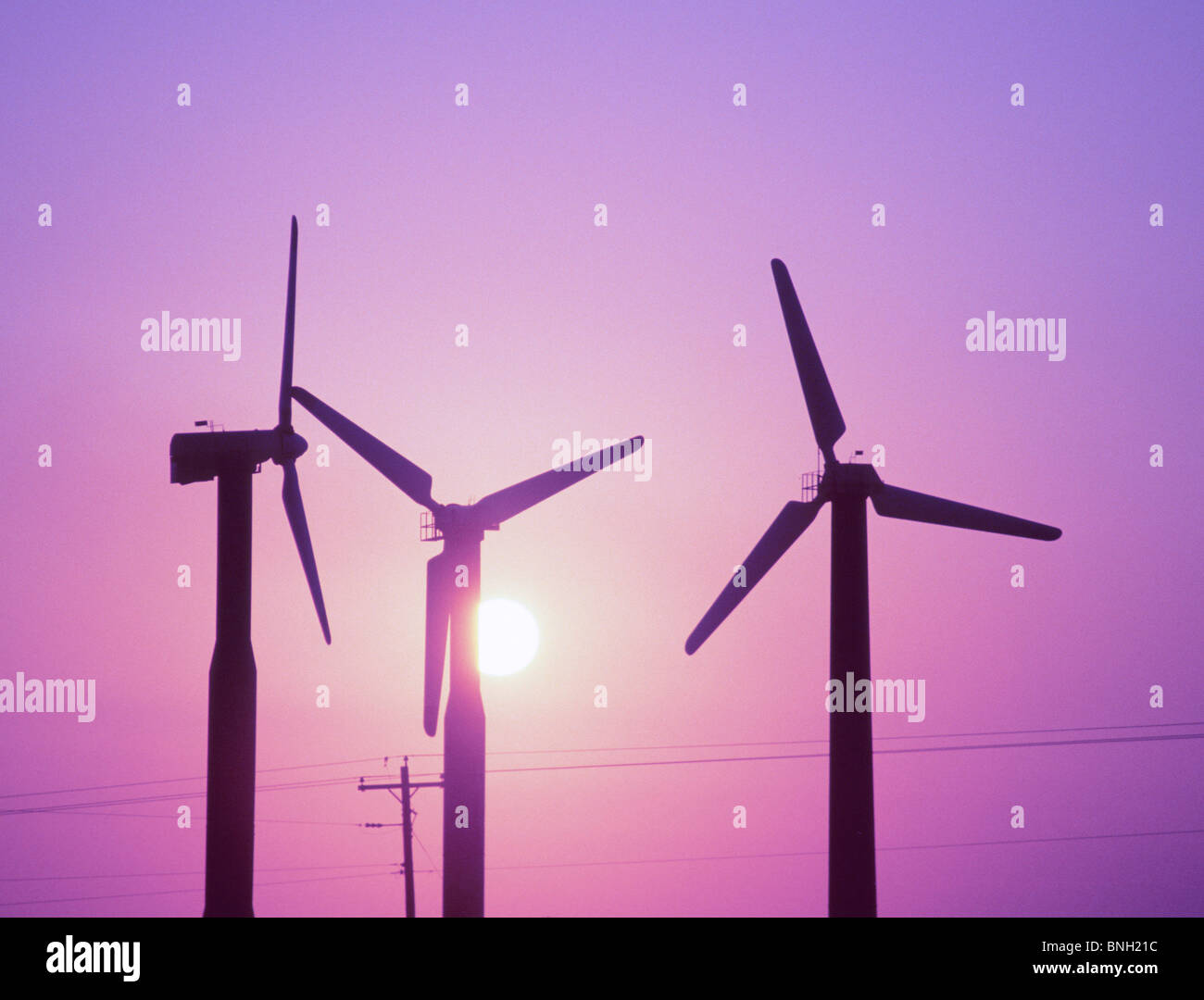 L'elettricità è gererated dai mulini a vento in Texas Foto Stock