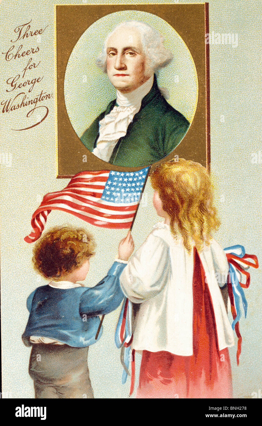 George Washington il compleanno, schede di Nostalgia Foto Stock